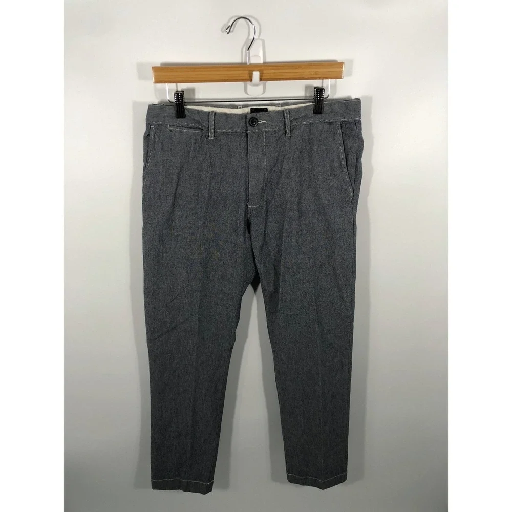 J Crew Stretch 484 Slim Pants Mens 32x30 Grey Brushed Cotton Twill Office Preppy